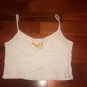 WHITE BRANDY MELVILLE TANK TOP W ANGEL